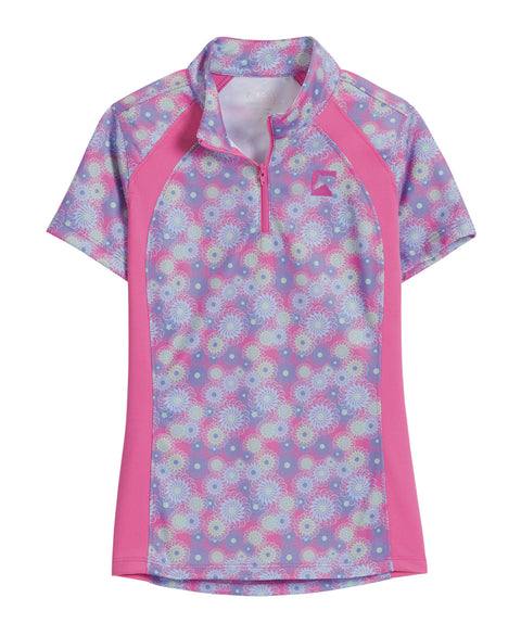 Riding Sport™ Kids’ Airflow Quarter-Zip Print Short Sleeve Shirt