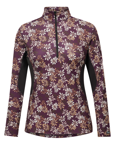 Kerrits® Ladies’ On Course Quarter-Zip Fleece Tech Top - Vineyard Autumn Bouquet / Xs - Casual Shirts
