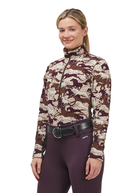 Kerrits® Ladies’ Plush Printed Fleece Half-Zip Top
