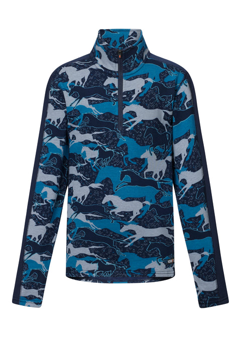 Kerrits® Kids’ Plush Printed Fleece Half-Zip Top