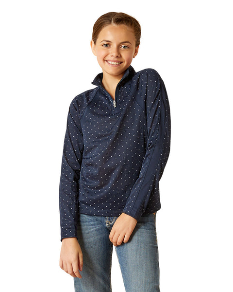 Ariat® Youths’ Sunstopper Quarter-Zip Print Base Layer 3.0