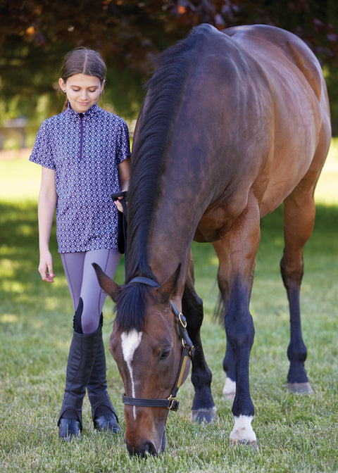 Kerrits® Kids’ Breeze IceFil® Short Sleeve Shirt - Grapevine Bit Of Color / Small - Childs Casual Shirts