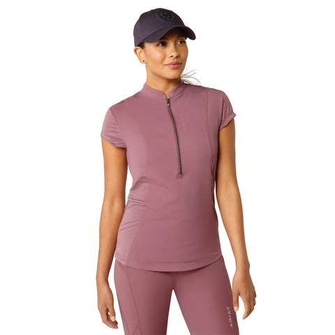 Ariat® Ladies’ Breathe Quarter-Zip Cap Sleeve Shirt