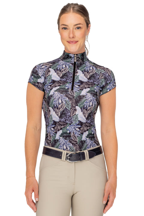 Kastel Denmark Ladies’ Eudora Quarter-Zip Cap Sleeve Shirt