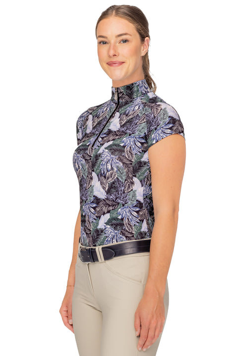 Kastel Denmark Ladies’ Eudora Quarter-Zip Cap Sleeve Shirt