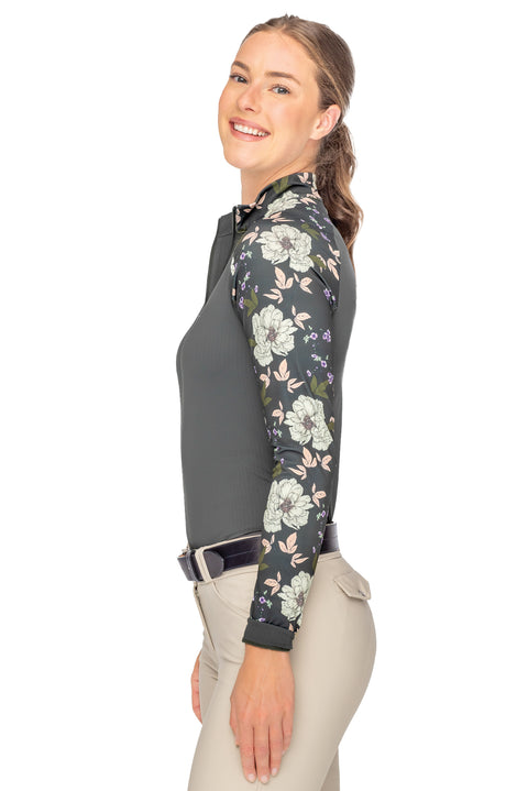 Kastel Denmark Ladies’ Sondra Quarter-Zip Long-Sleeve Raglan Shirt