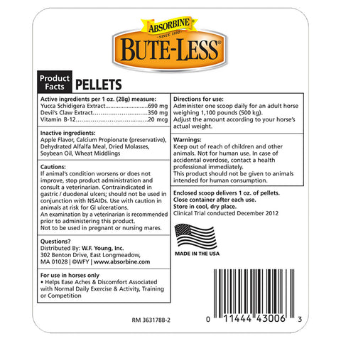 Absorbine® Bute-Less® Comfort & Recovery Supplement Pellets, 5 Pounds