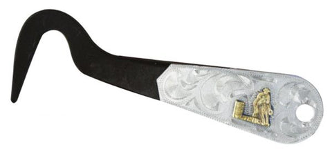 Showman® Brown Steel & Engraved Silver Hoof Pick