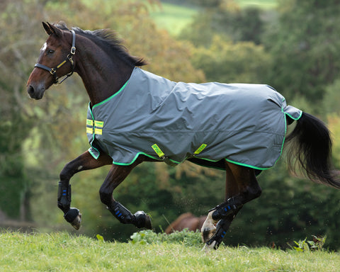 Horseware® Ireland Amigo® Hero 900D Medium-Weight Turnout Blanket - Grey/Green/Lime/Green / 69 - Turnout Blankets