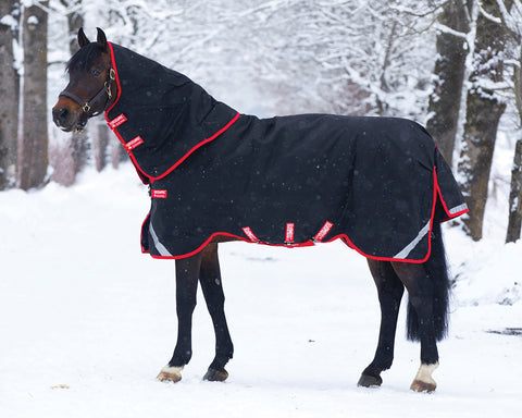 Horseware® Ireland Rambo® Supreme Heavyweight Vari-Layer® Turnout Blanket - Black/Red / 66 - Turnout Blankets