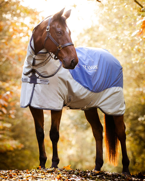 Horseware® Ireland Rambo® Autumn Series Technical Turnout - Navy/Grey / 66 - Turnout Sheets