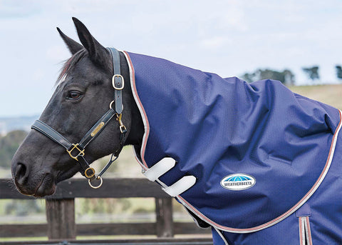 WeatherBeeta® ComFiTec™ Essential 220 Gram Neck Cover - Navy/Silver/Red / Small - Turnout Blankets