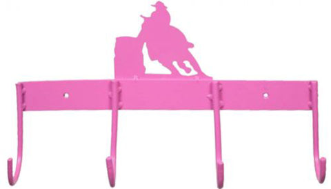 4-Hook Flat Tack Rack with Barrel Horse Silhouette