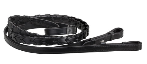 Tory Leather Company 5/8" x 48" Pony Laced Reins with Hook Stud Bit Ends