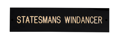 Rectangular Black & Brass Stall Plate - 1 or 2 lines