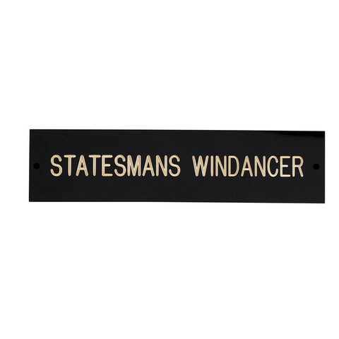 Rectangular Black & Brass Stall Plate - 3 lines