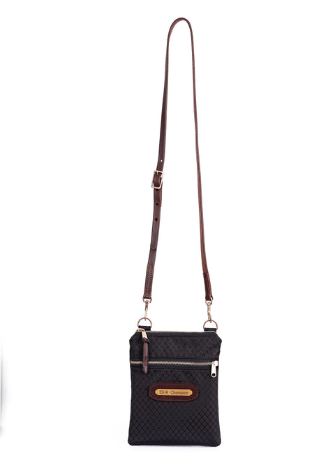Perri’s® Champion Crossbody Bag with Leather Accents and Nameplate