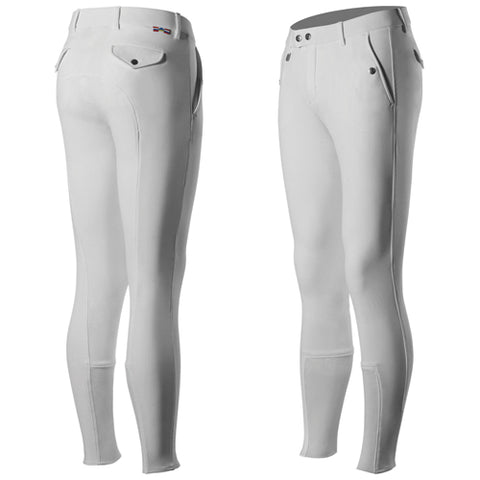 Horze Men’s Grand Prix Full-Seat Breech with Silicone Grip - White / 28 - Mens Breeches