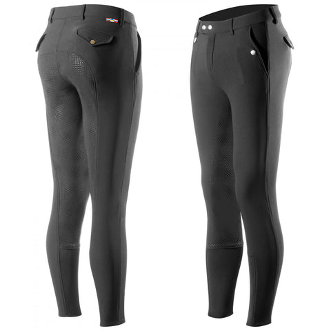 Horze Men’s Grand Prix Full-Seat Breech with Silicone Grip - Black / 28 - Mens Breeches