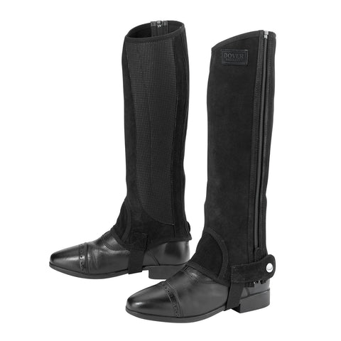DS Suede Half Chaps with Silicone Grip Patch