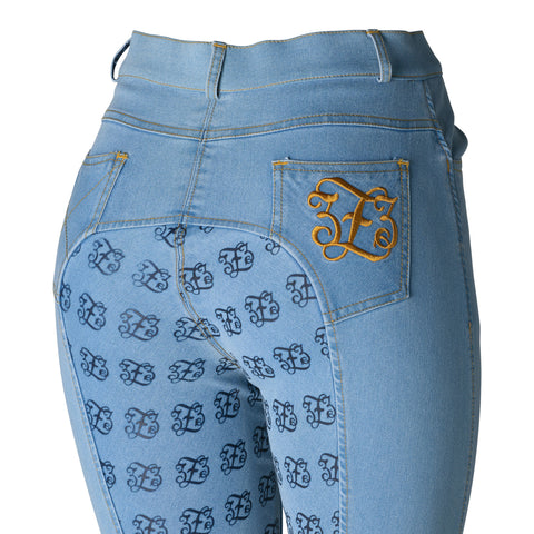 Horze Ladies’ Jessie Denim Full-Seat High-Waist Breech