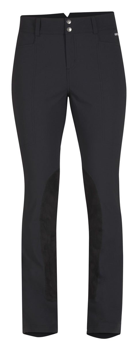 Kerrits® Ladies’ Dynamic Extended Knee-Patch Bootcut Riding Pant - Black / S-Tall - Knee Patch Breeches