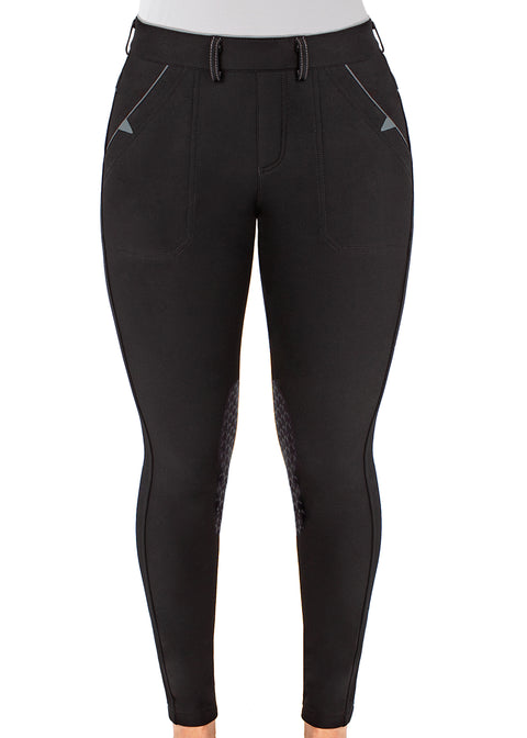 Irideon® Ladies’ WindTech Knee-Patch Breech - Black / Xs - Knee Patch Breeches