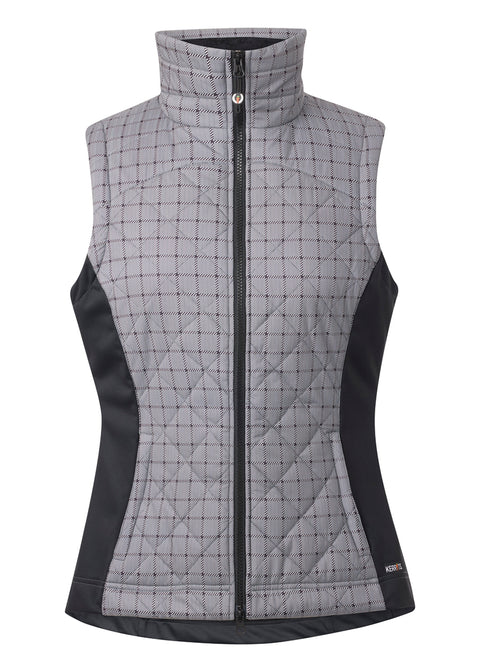 Kerrits® Ladies’ Full Motion Quilted Vest - Peppercorn Herringbone Plaid / Xs - Vests