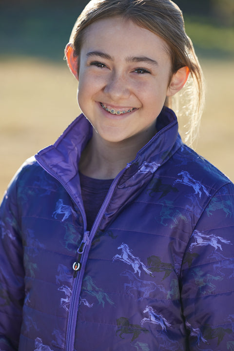 Kerrits® Kids’ Pony Tracks Reversible Quilted Jacket