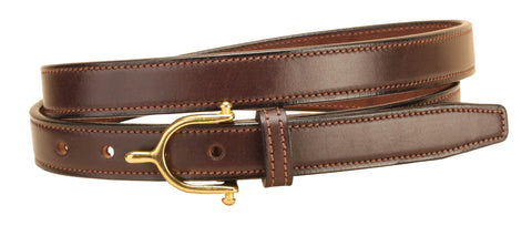 Tory Leather ¾" Brass Spur Buckle Belt