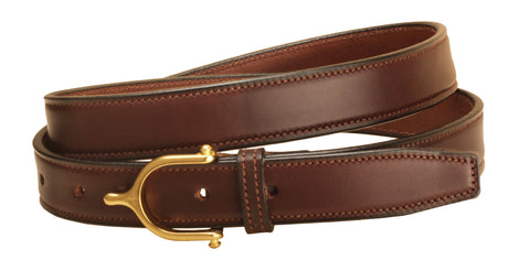 Tory Leather 1" Brass Spur Buckle Belt