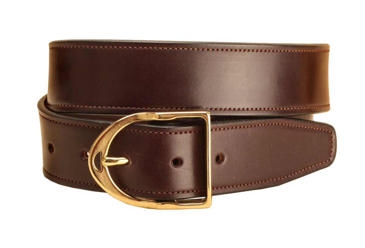 Small Full-Grain Leather Belt with Stirrup Buckle Equestrian Style Equestrian Sedgwick Leather Flat Buckle Stirrup Leathers  main image 4