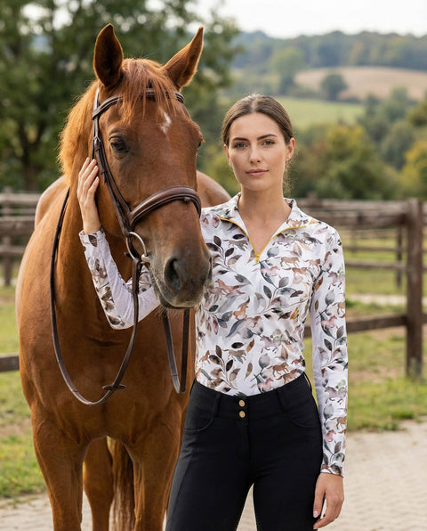Dancing Equestrian Ladies’ Mystic Leaves Long-Sleeve Shirt